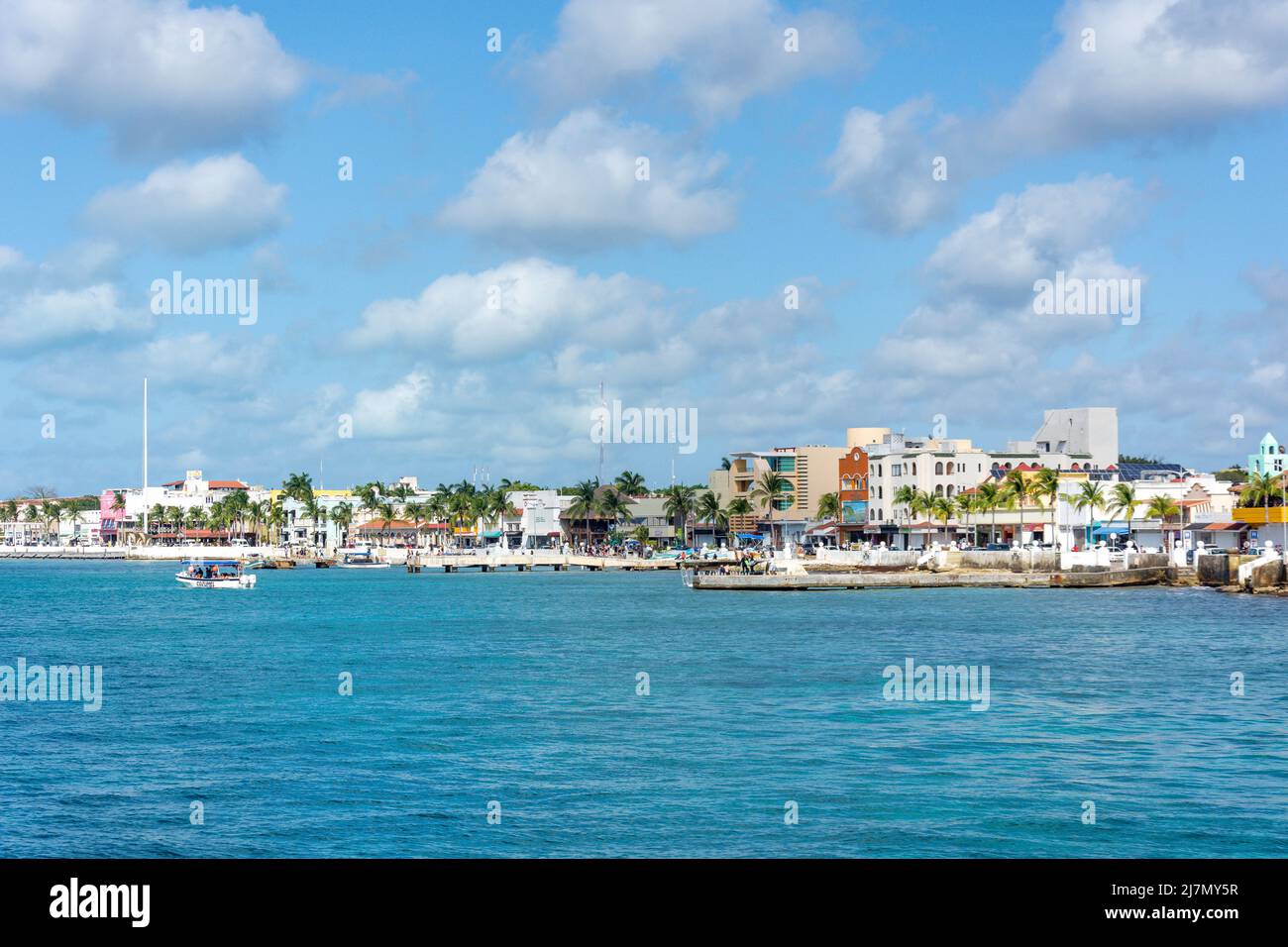 Waterfront view, Rafael E Melgar, San Miguel de Cozumel, Cozumel, Quintana Roo State, Mexico Stock Photo