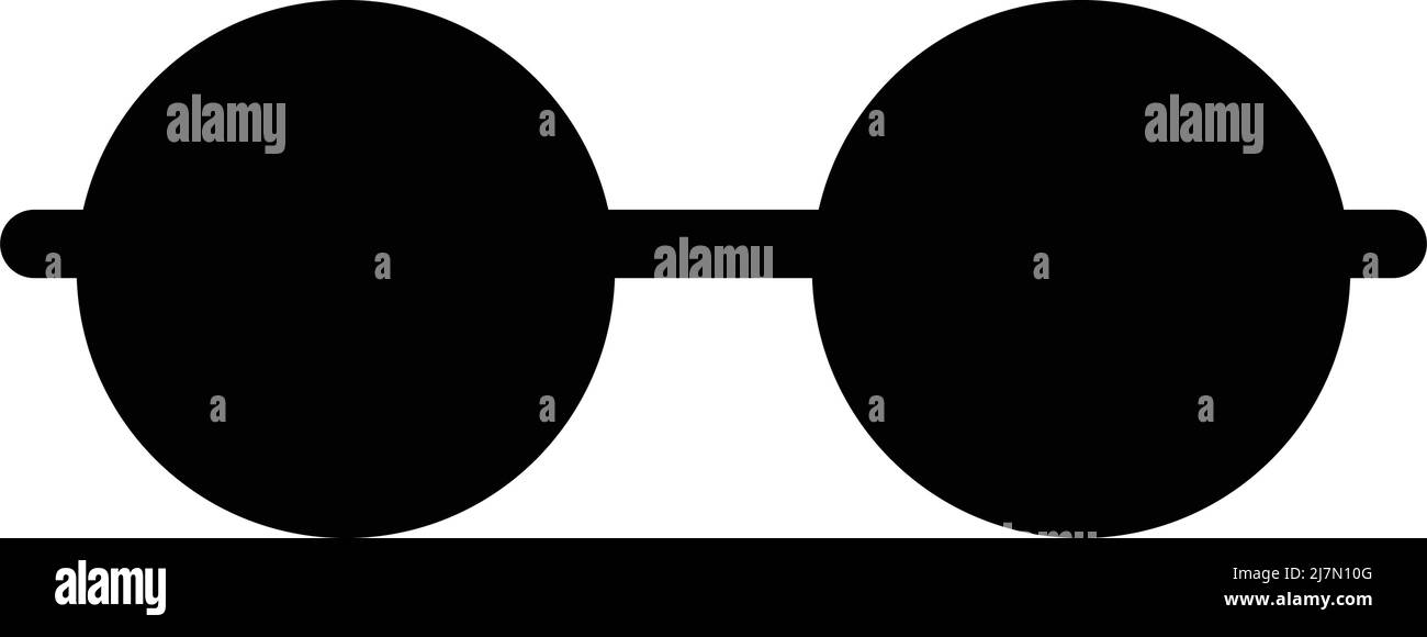 Silhouette icon of round sunglasses. Editable vector Stock Vector Image