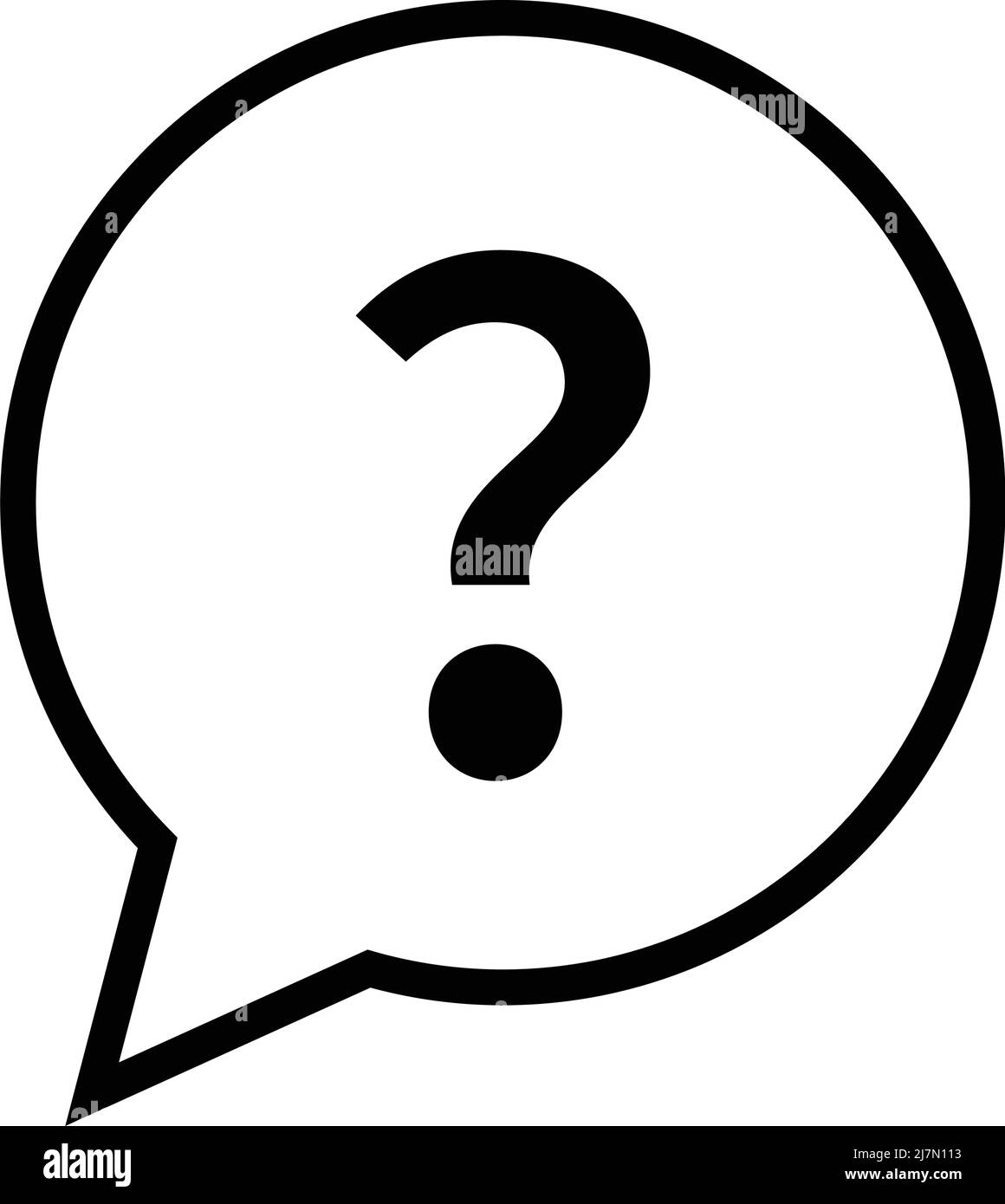 A question mark icon in a speech balloon. Editable vector. Stock Vector