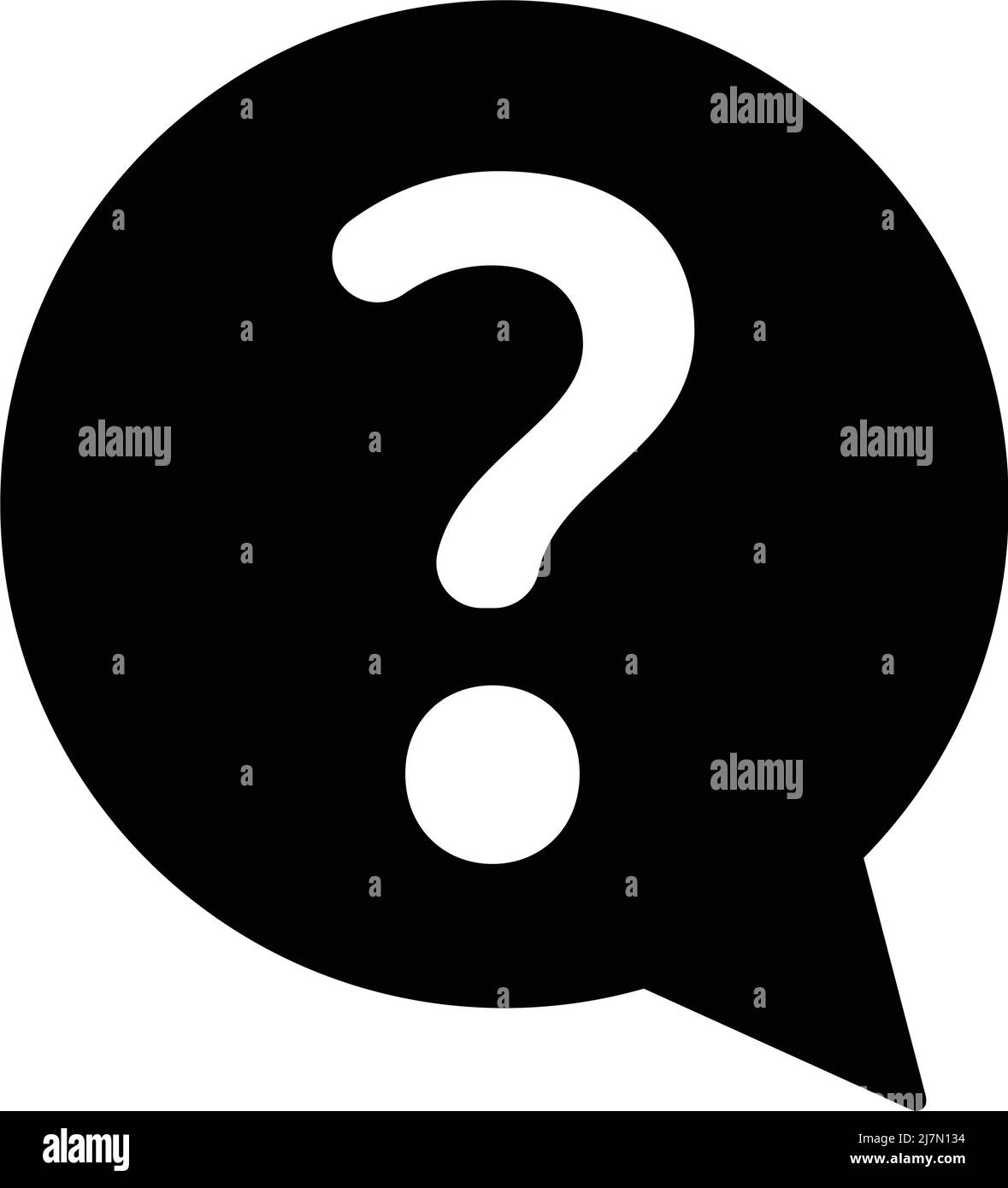 Question mark in a speech balloon. Question silhouette icon. Editable vector. Stock Vector