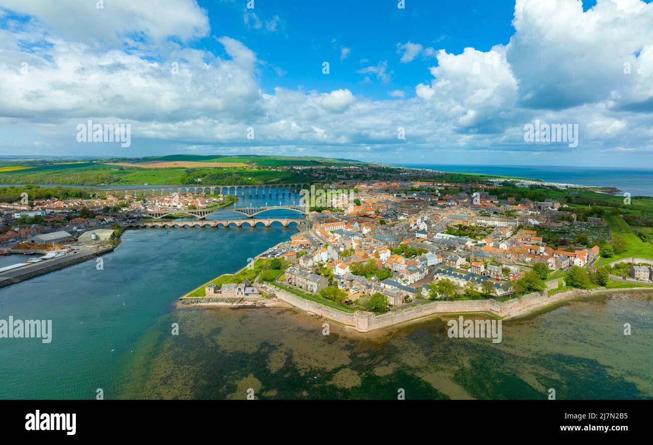 Aerial view of berwick upon tweed hires stock photography and images