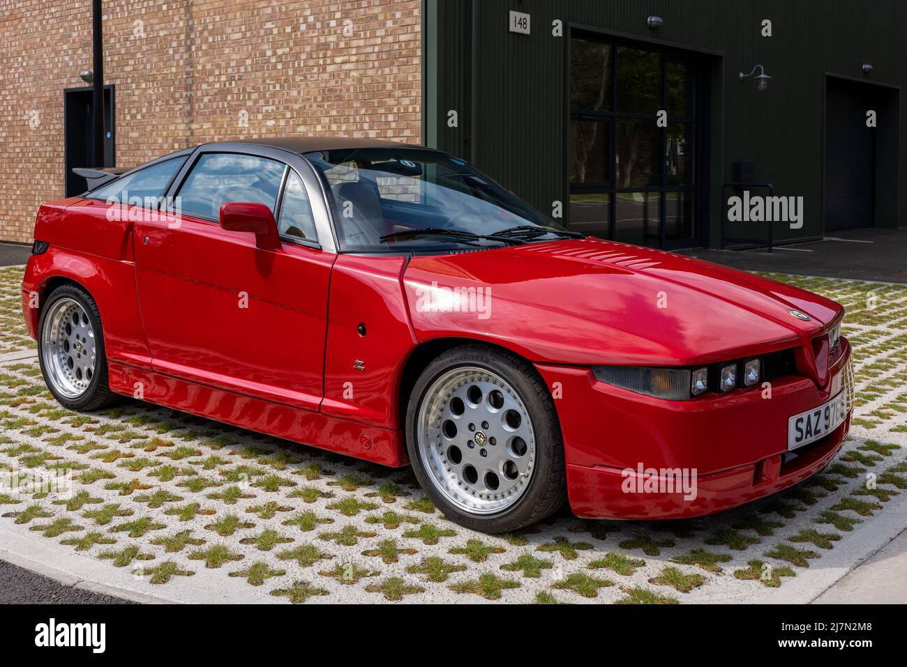Alfa Romeo SZ (SAZ 9766) on display at the April Scramble held at the Bicester Heritage Centre on the 23rd April 2022 Stock Photo