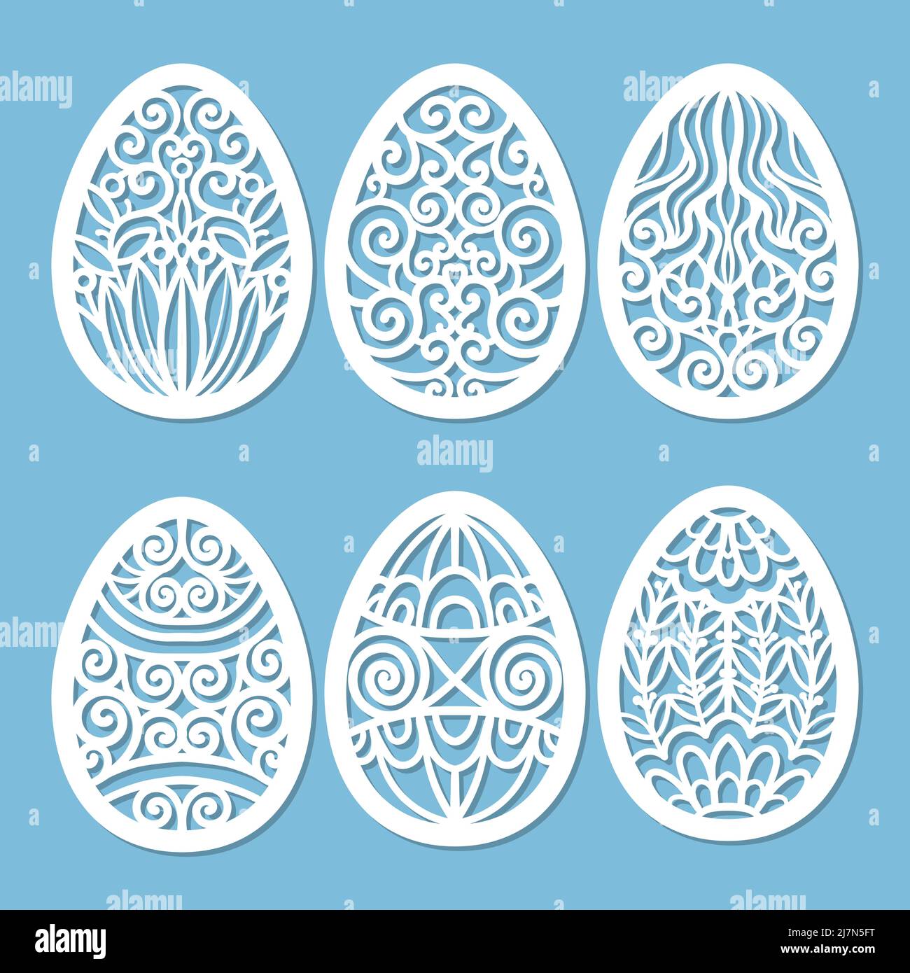 Template for laser cutting. Easter eggs. Vector Stock Vector Image & Art -  Alamy