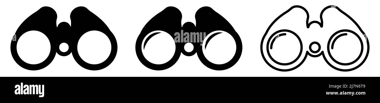 Binoculars icon set. Vector illustration isolated on white background Stock Vector