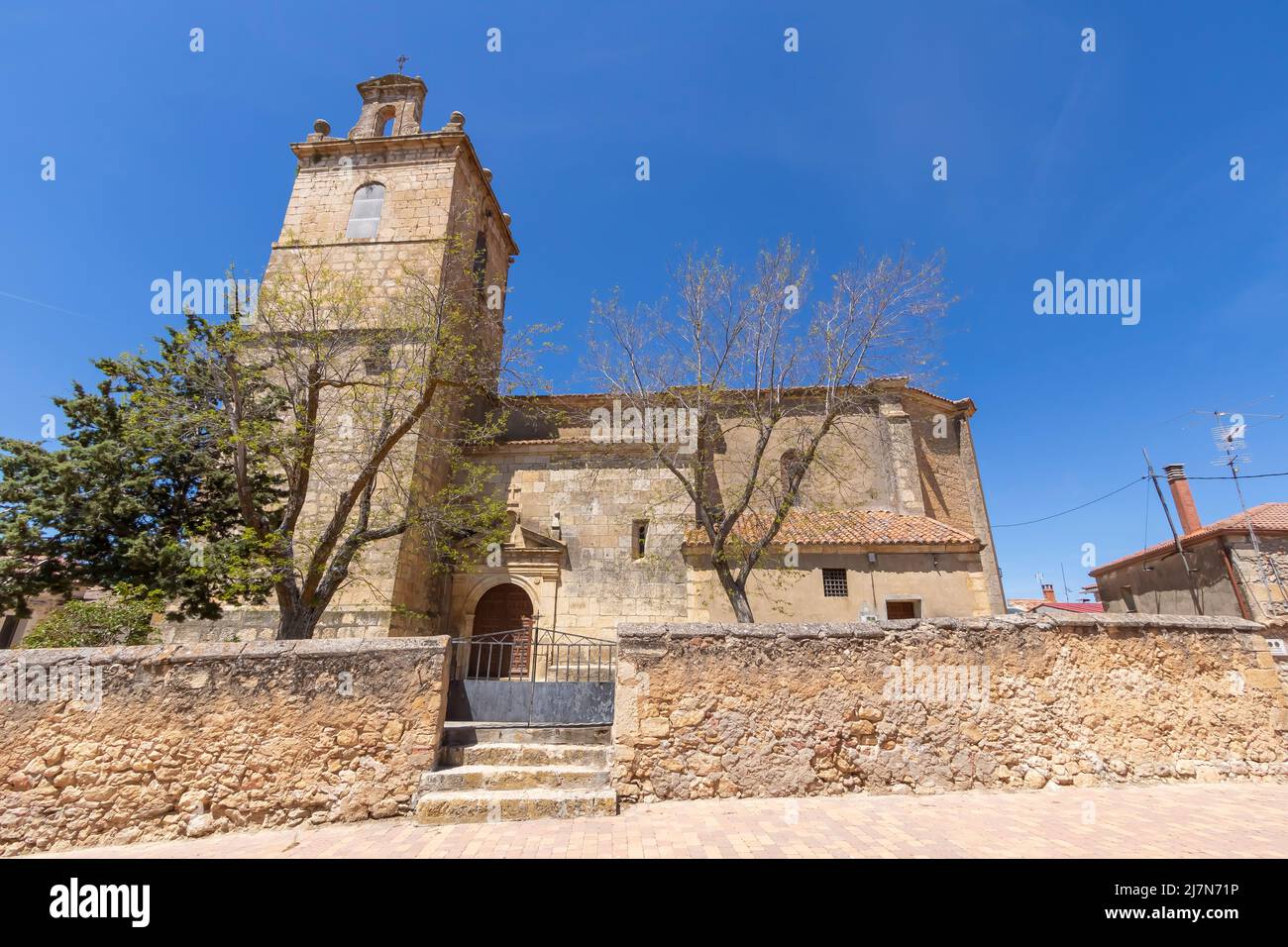 Church of San Miguel Arcángel in Torremocha del Campo, Guadalajara province, Spain Stock Photo