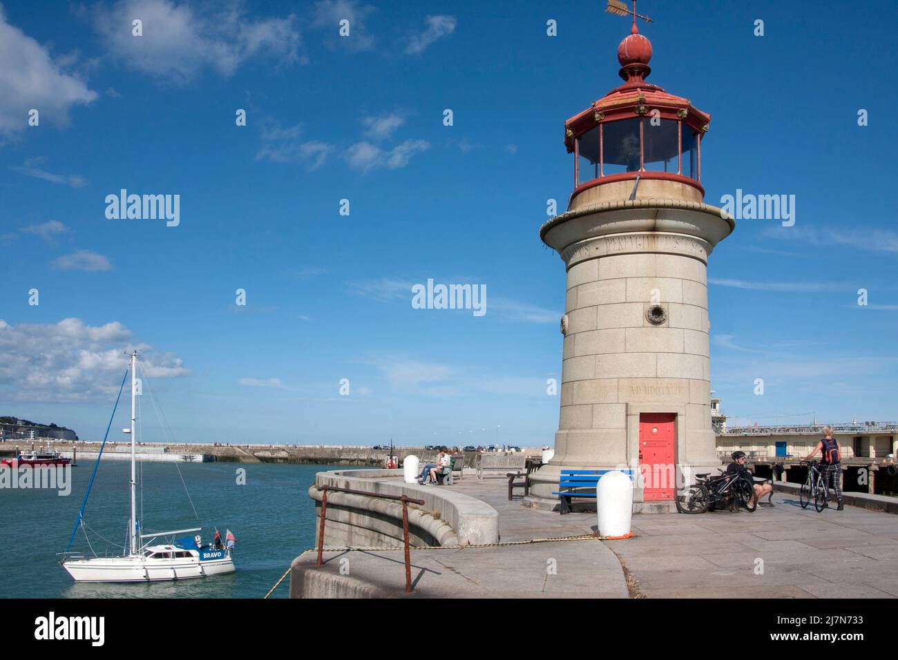The old lighthouse, Ramsgate harbour, Kent, England Stock Photo