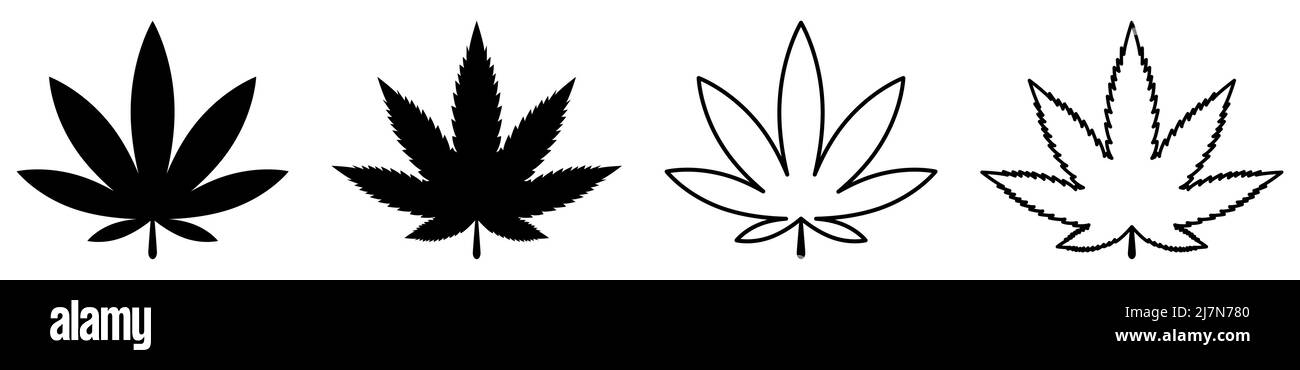 Cannabis marijuana leaf icon outline hi-res stock photography and images -  Alamy