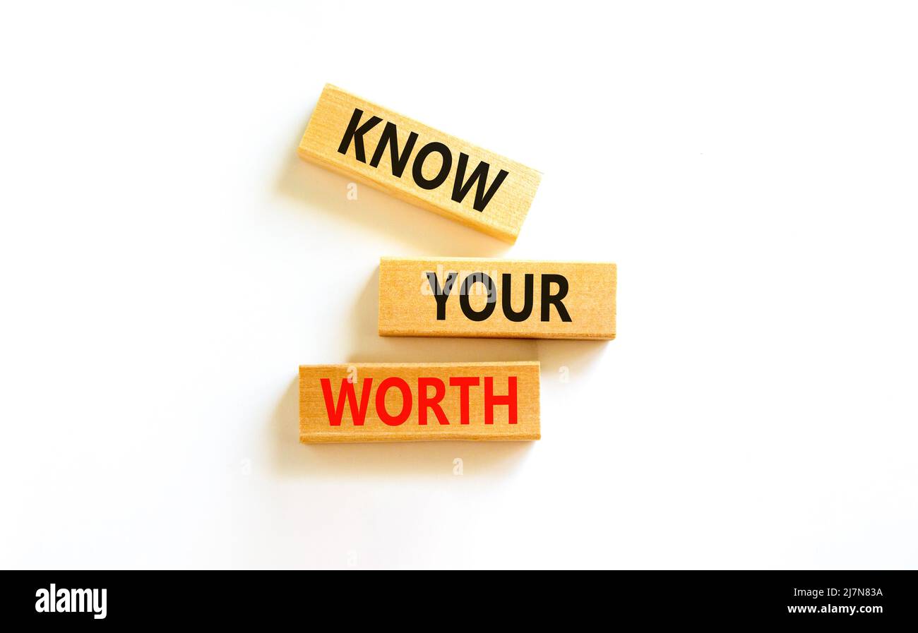 Know your worth symbol. Concept words Know your worth on wooden blocks ...