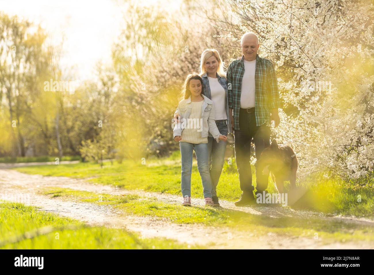 Old man walking small child hi-res stock photography and images - Alamy
