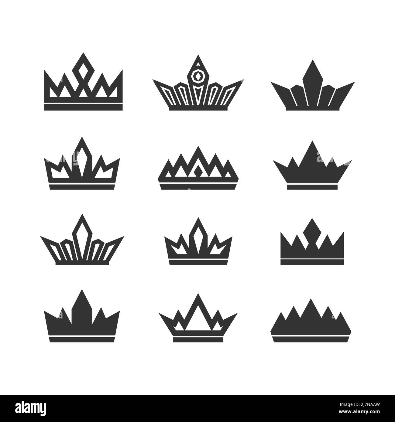 Set of vector logos crowns Stock Vector