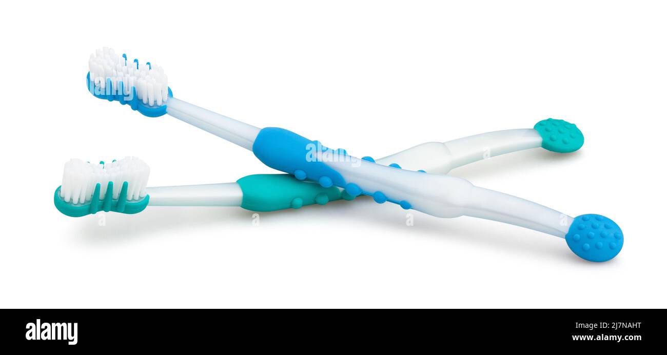 toothbrush path isolated on white Stock Photo