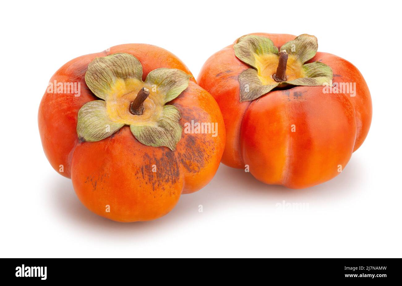 persimmon path isolated on white Stock Photo