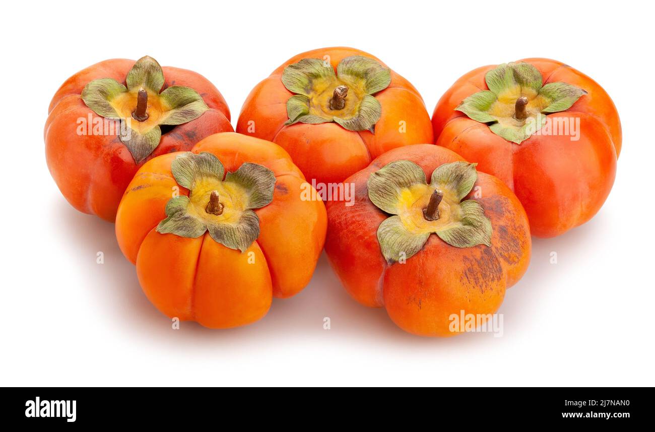 persimmon path isolated on white Stock Photo