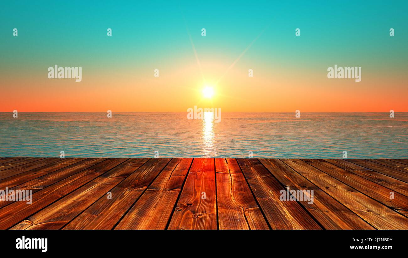 Wooden boardwalk 3d rendering hi-res stock photography and images - Alamy