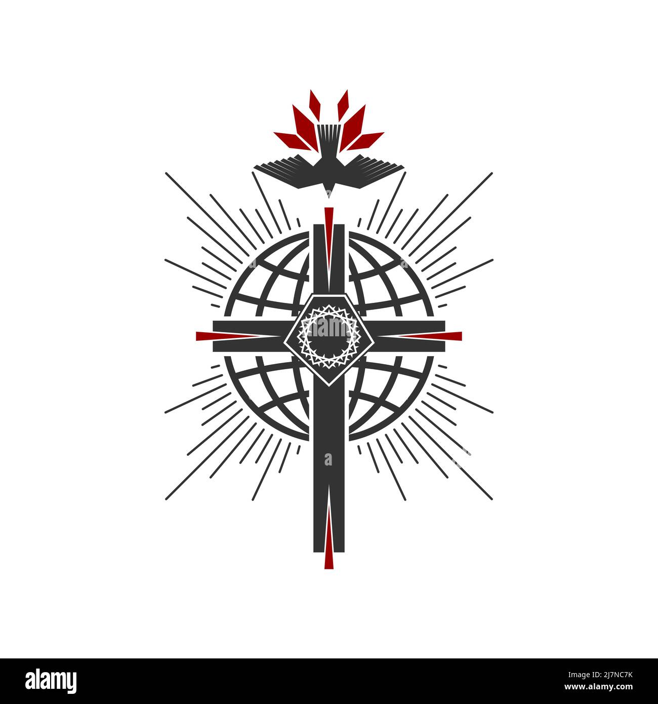 Christian Illustration Church Logo The Cross Of Jesus Christ On The Background Of A Globe On 4913