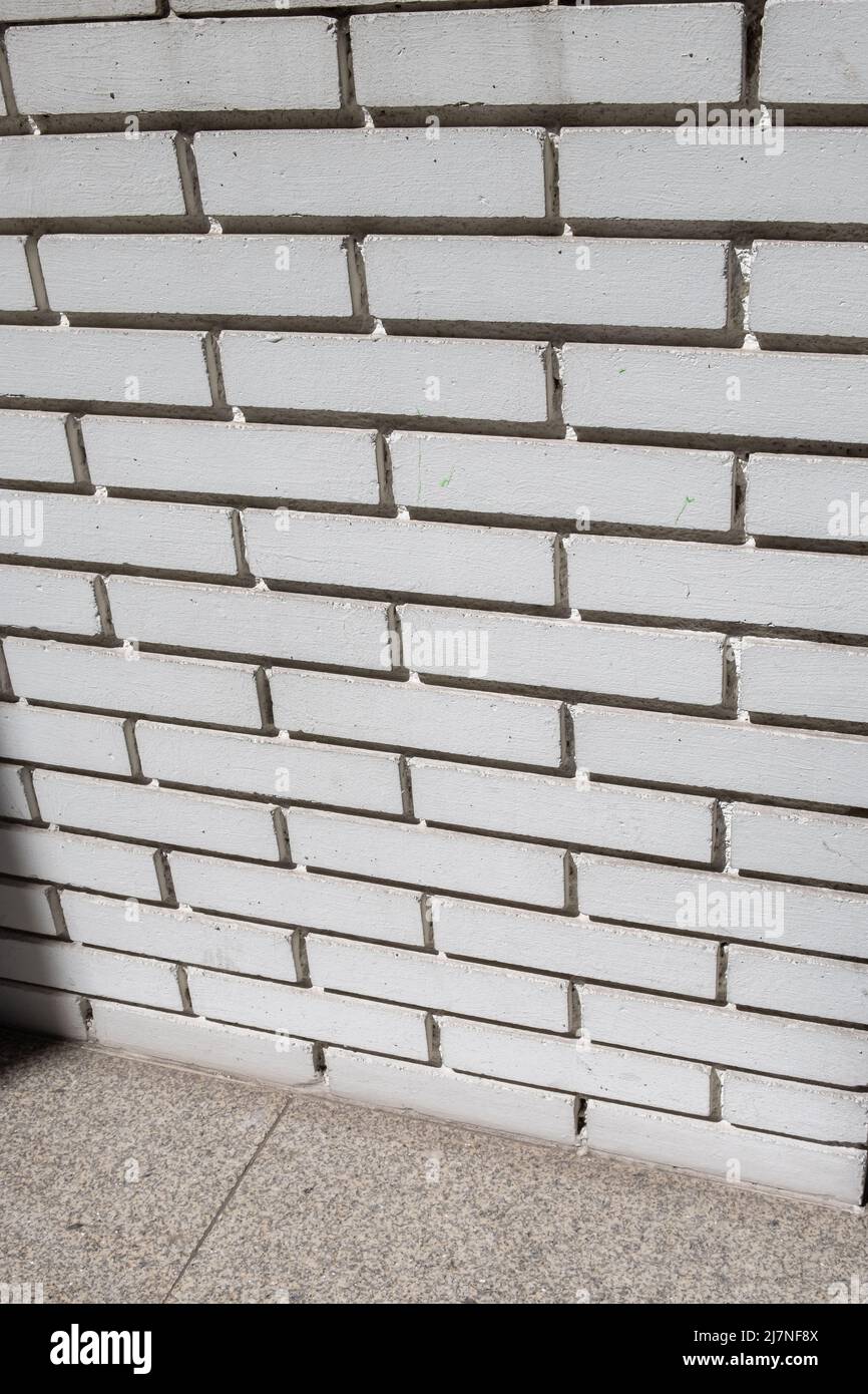 Brick wall painted white, texture for backgrounds Stock Photo