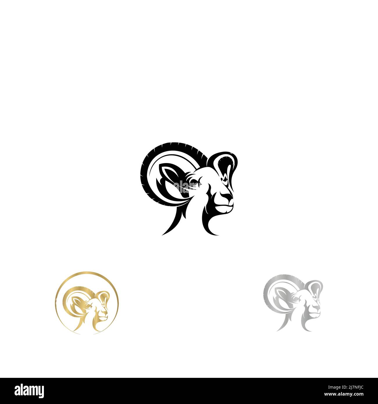 Animal Ram Big Horn Logo Design Stock Vector Image & Art - Alamy