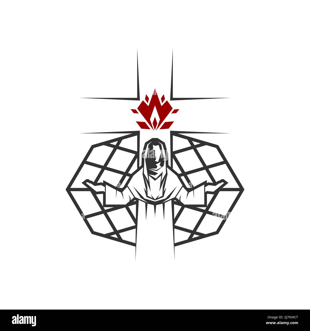 Christian Illustration Jesus Christ Against The Background Of The