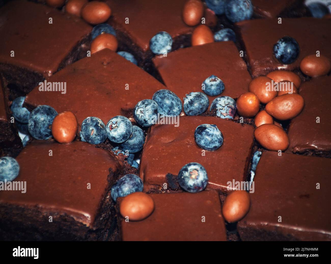 food background detail of blueberries chocolate cake Stock Photo - Alamy