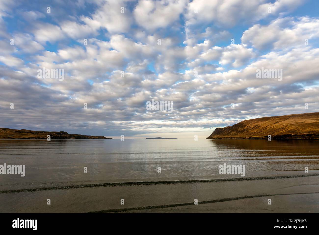 Dawn on the beach at Glenbrittle on the Isle of Skye, Scotland, UK Stock Photo