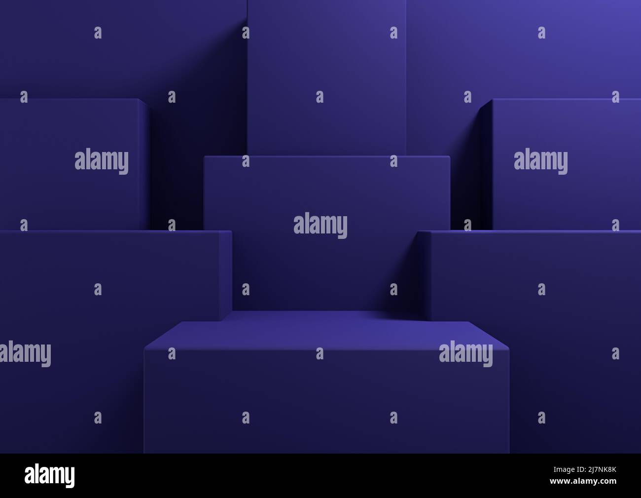 Dark blue 3D rendering simple, minimal background for product display ...