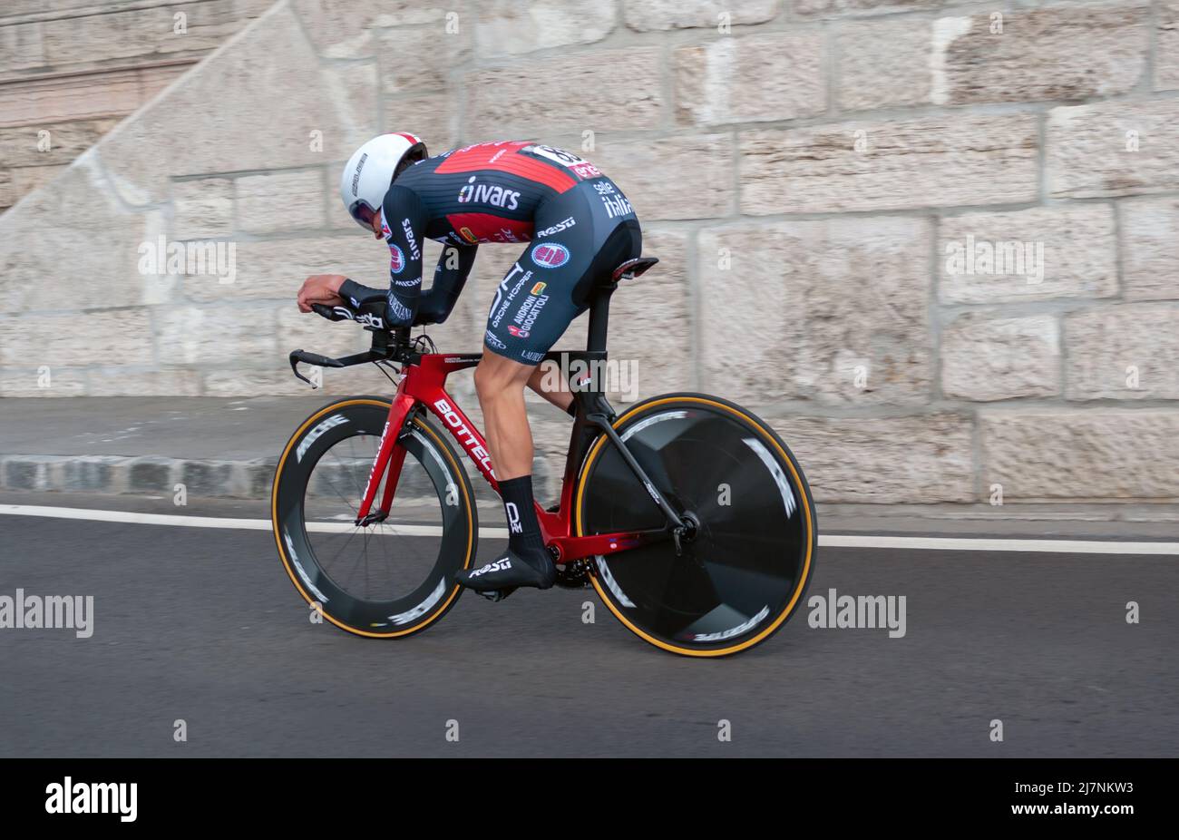 BUDAPEST, HUNGARY - MAY 07, 2022: Pro cyclist Simone Ravanelli DRONE HOPPER - ANDRONI GIOCATTOLI, Giro D'Italia Stage 2 Time trial - cycling competiti Stock Photo