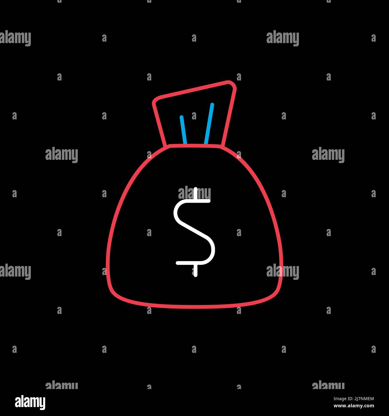 Money Bag outline icon vector. Finances sign. Graph symbol for your web ...