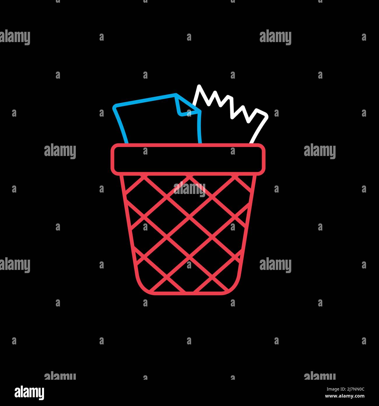 Wastebasket outline icon. Workspace sign. Graph symbol for your web