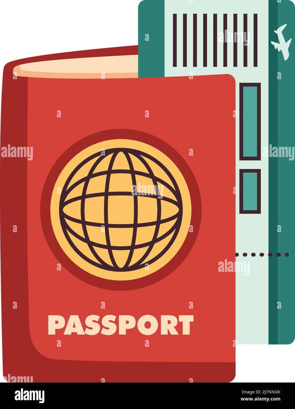travel passport and ticket icon Stock Vector Image & Art - Alamy