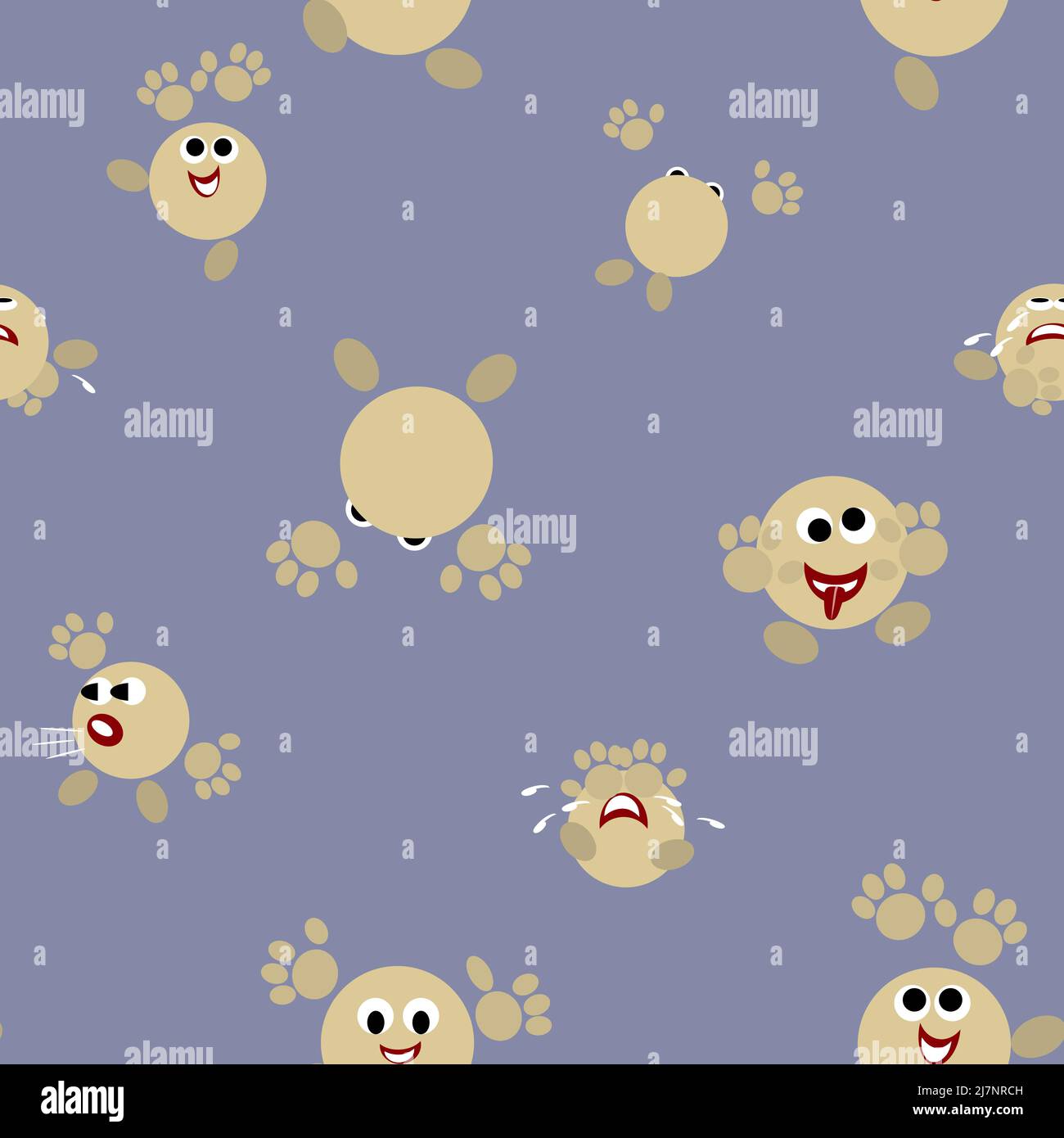 emoticons in various positions and expressions pattern Stock Vector