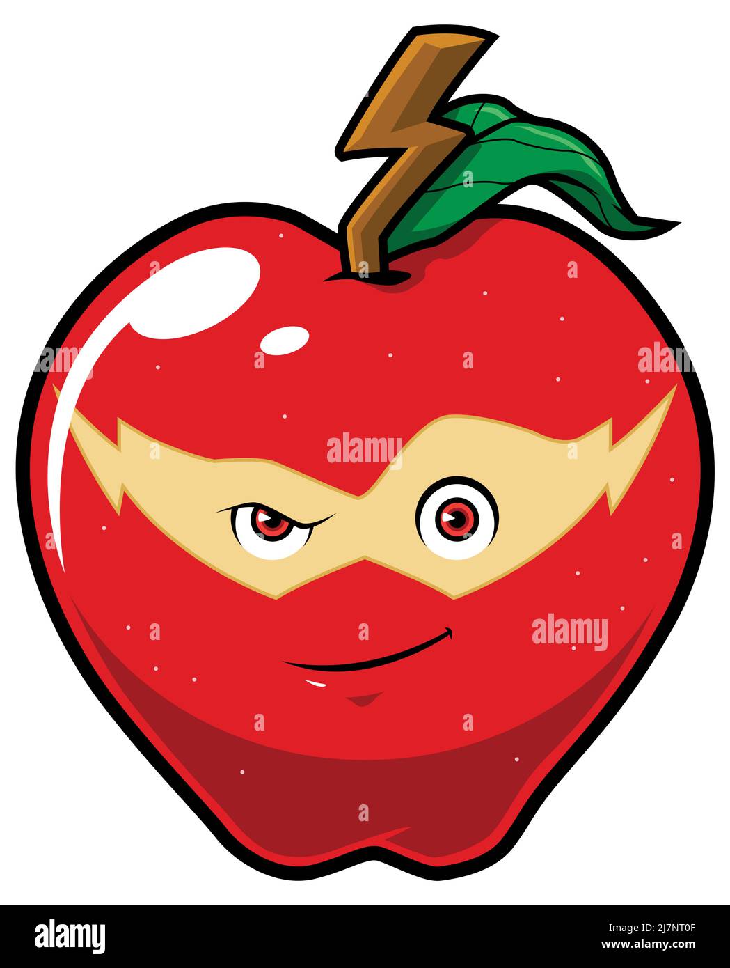 Apple Superhero Mascot Stock Vector