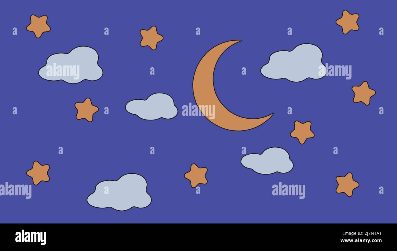 Moon, stars and clouds eps 10 vector Stock Vector Image & Art - Alamy