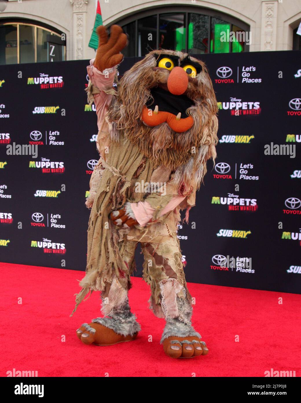 LOS ANGELES - MAR 11:  Sweetums at the 'Muppets Most Wanted' - Los Angeles Premiere at the El Capitan Theater on March 11, 2014 in Los Angeles, CA Stock Photo