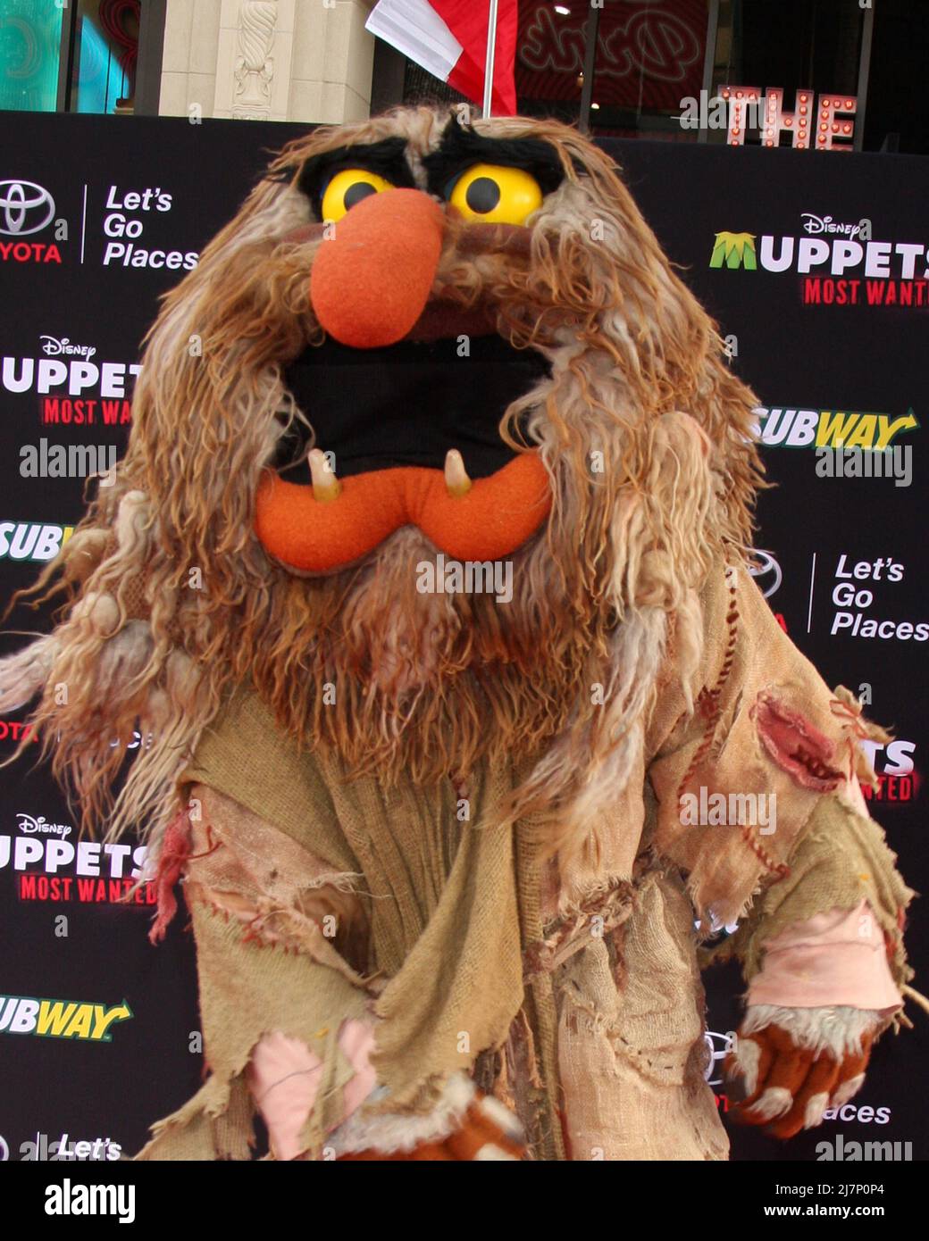 LOS ANGELES - MAR 11:  Sweetums at the 'Muppets Most Wanted' - Los Angeles Premiere at the El Capitan Theater on March 11, 2014 in Los Angeles, CA Stock Photo