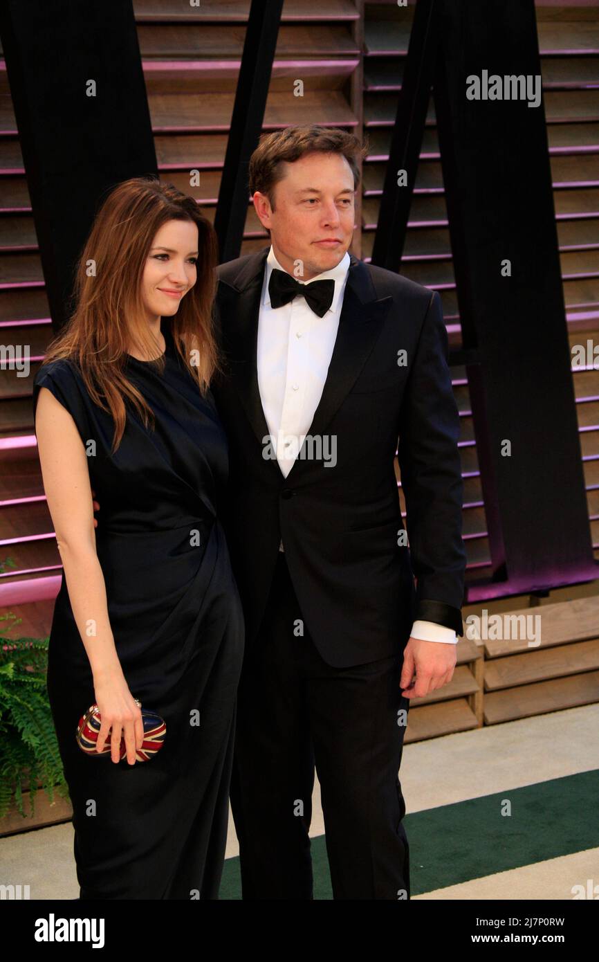 LOS ANGELES - MAR 2: Talulah Riley, Elon Musk at the 2014 Vanity Fair