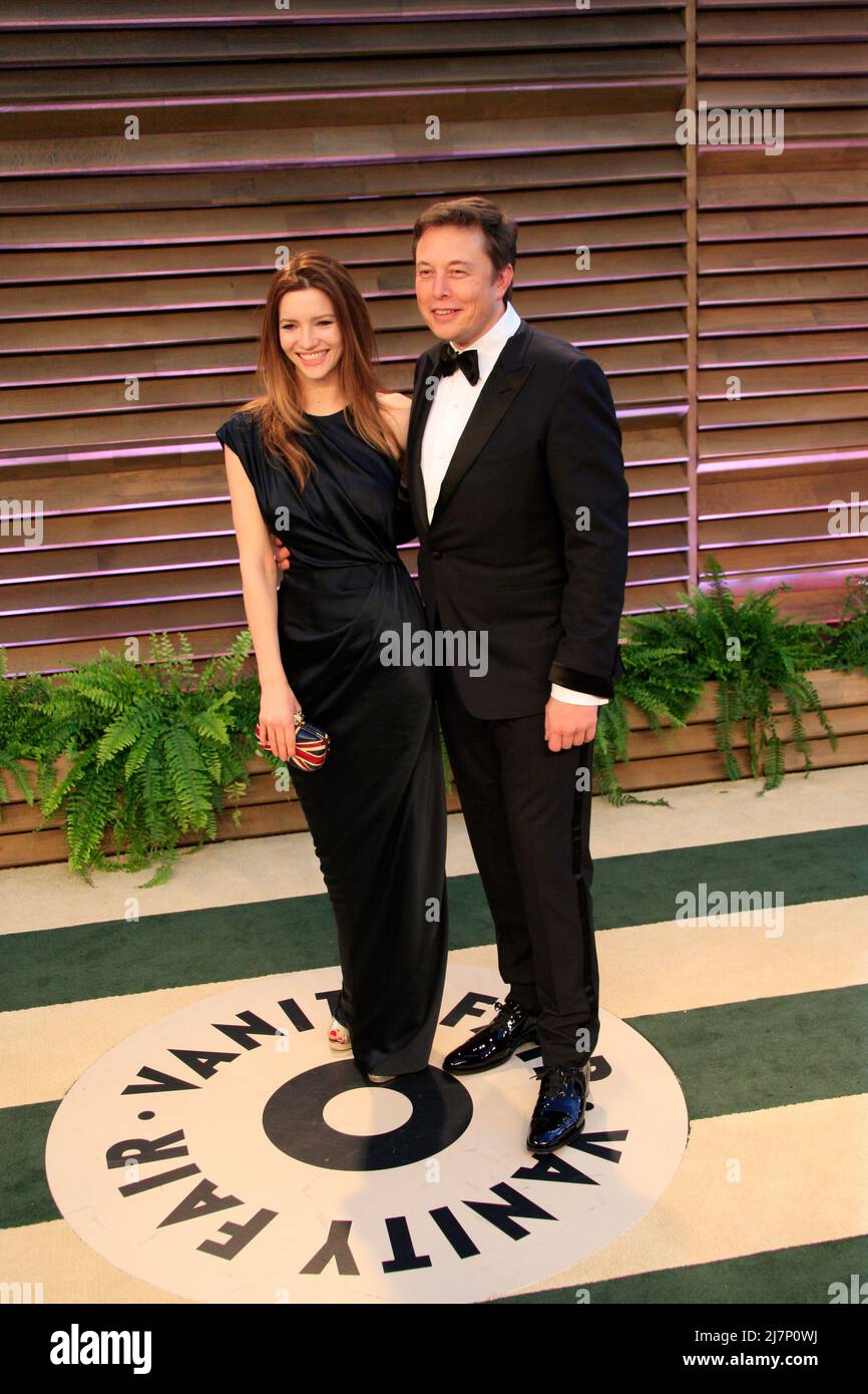 LOS ANGELES - MAR 2: Talulah Riley, Elon Musk at the 2014 Vanity Fair