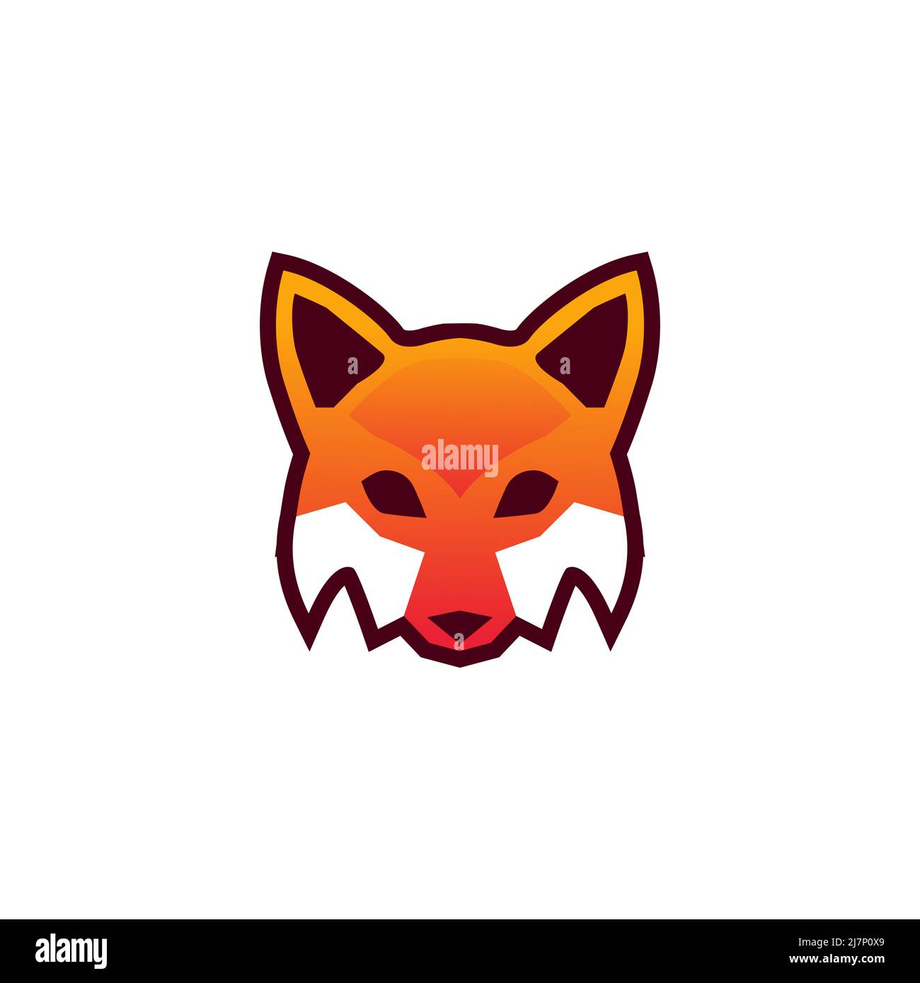 fox head mascot character logo vector Stock Photo