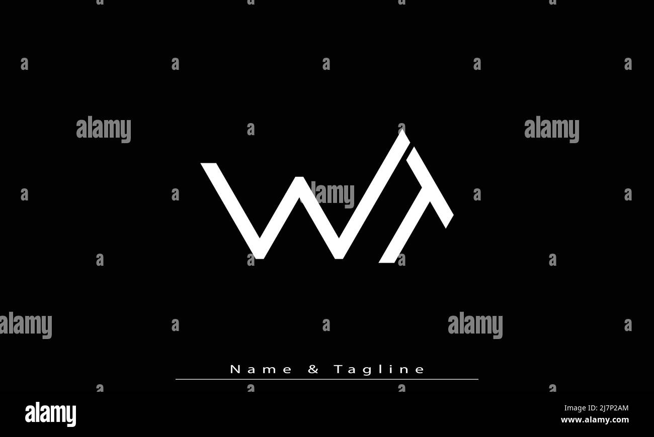 Alphabet letters Initials Monogram logo WT , TW Stock Vector