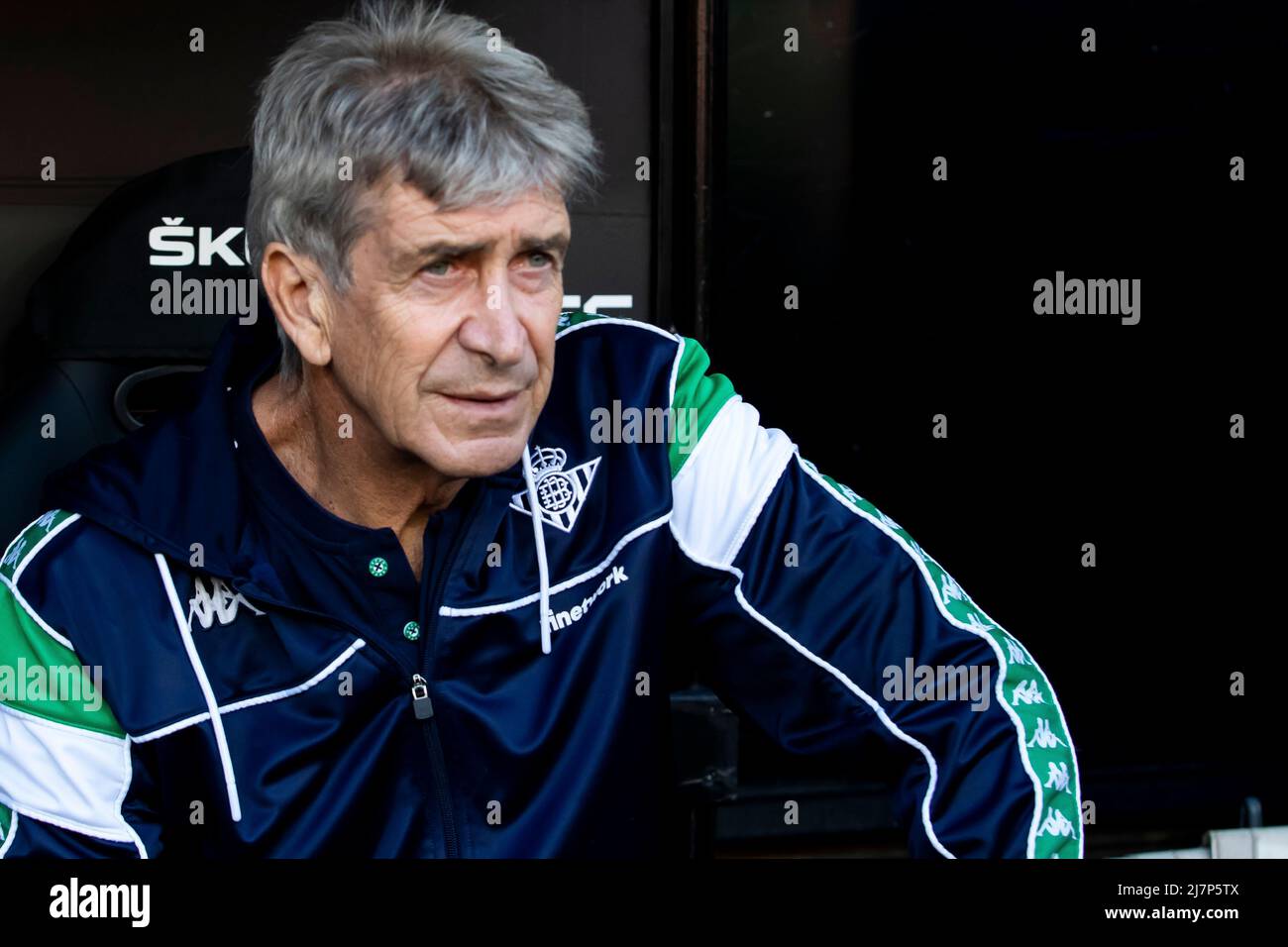 Head manager of Real Betis Manuel Pellegrini     before   La Liga  match between Valencia CF and Real Betis Balompie. Photo by Jose Miguel Fernandez /Alamy Live News ) Stock Photo