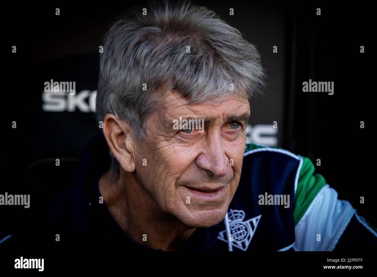 Head manager of Real Betis Manuel Pellegrini     before   La Liga  match between Valencia CF and Real Betis Balompie. Photo by Jose Miguel Fernandez /Alamy Live News ) Stock Photo