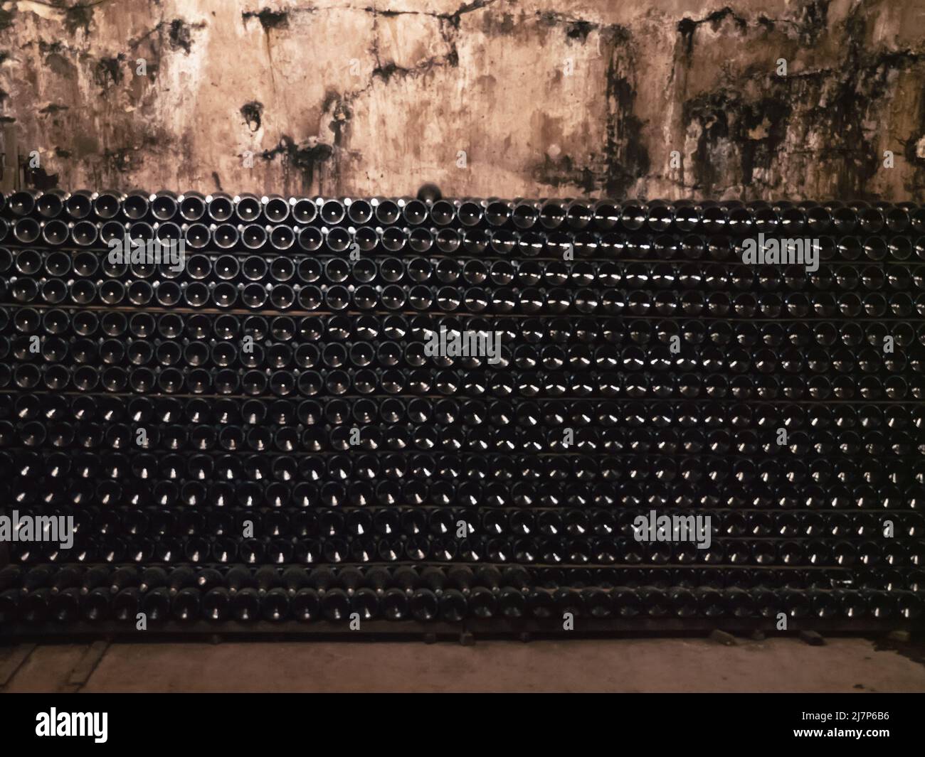 Cellar for storage and aging wine in glass bottles Stock Photo Alamy