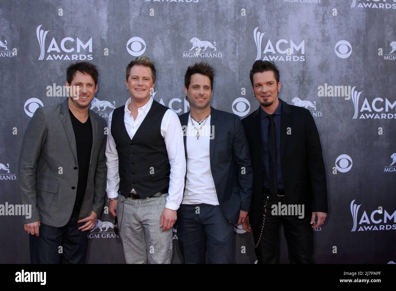 LAS VEGAS - APR 6:  Parmalee at the 2014 Academy of Country Music Awards - Arrivals at MGM Grand Garden Arena on April 6, 2014 in Las Vegas, NV Stock Photo