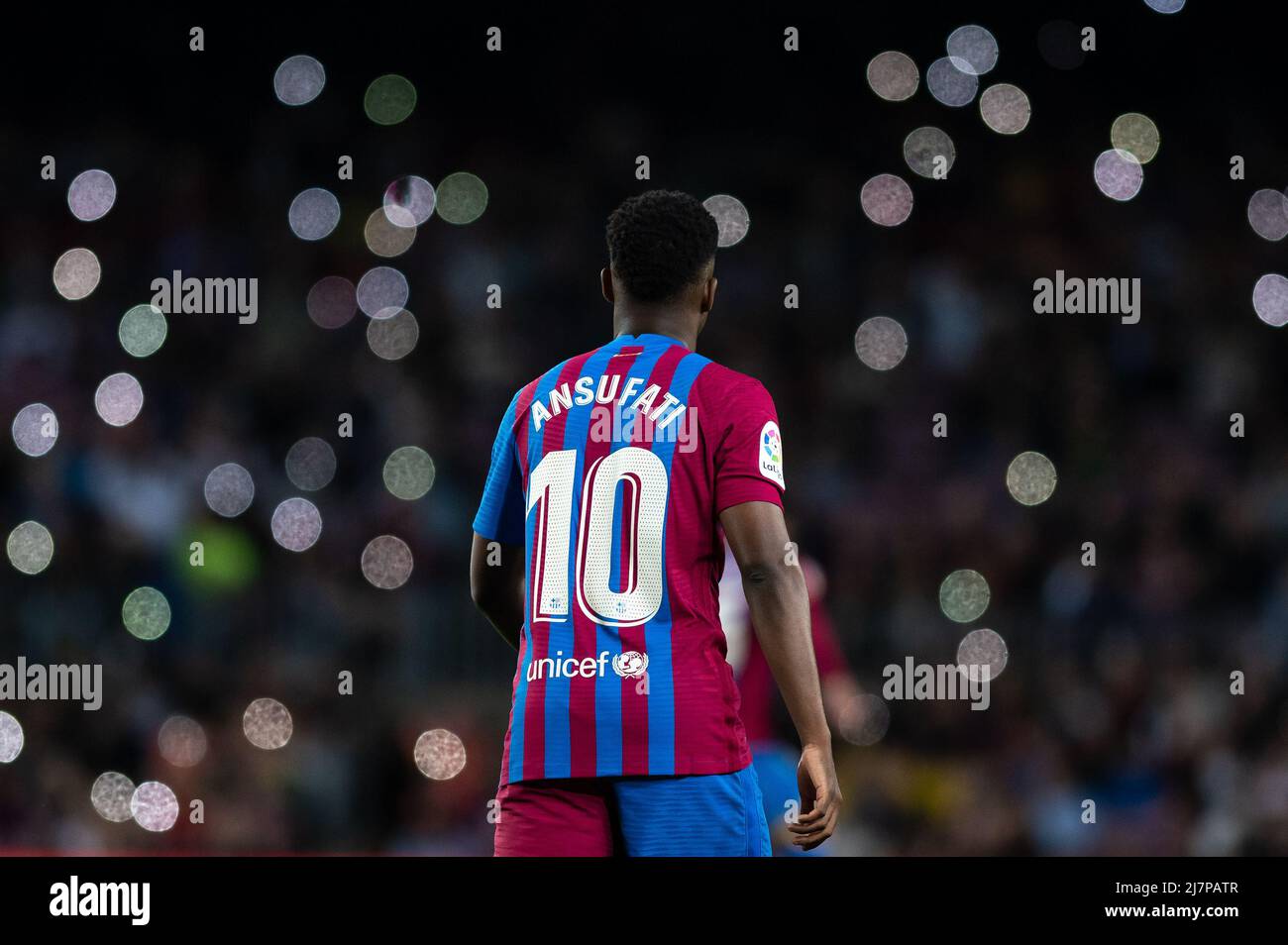 Barcelona, Spain. 10/05/2022, , Ansu Fati of FC Barcelona during the Liga match between FC Barcelona and  Real Celta de Vigoat Camp Nou in Barcelona, Spain. Stock Photo