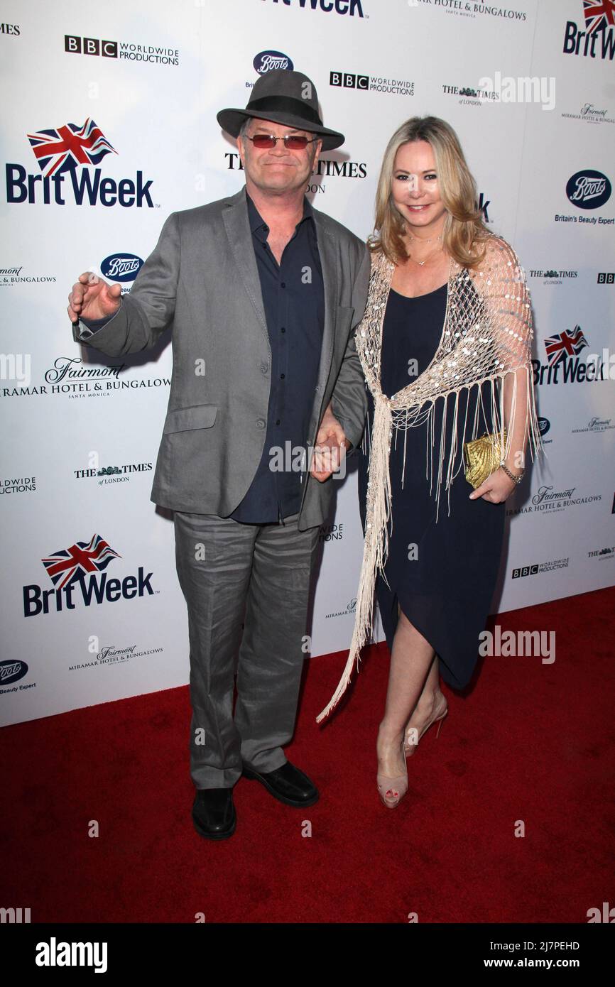 BODHILOS ANGELES - APR 22:  Micky Dolenz, Donna Quinter at the 8th Annual BritWeek Launch Party at The British Residence on April 22, 2014 in Los Angeles, CA Stock Photo