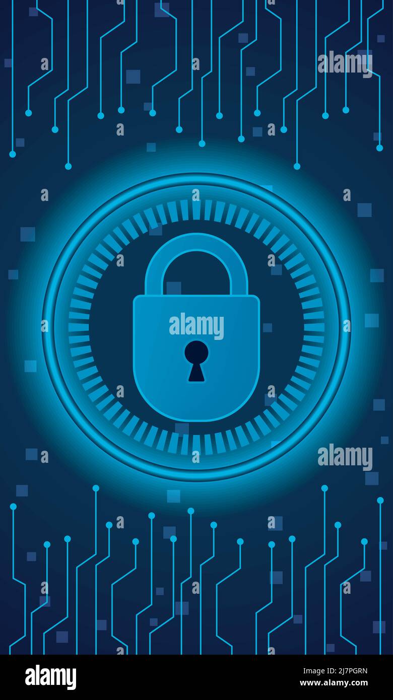 circuit and padlock cyber security Stock Vector Image & Art - Alamy