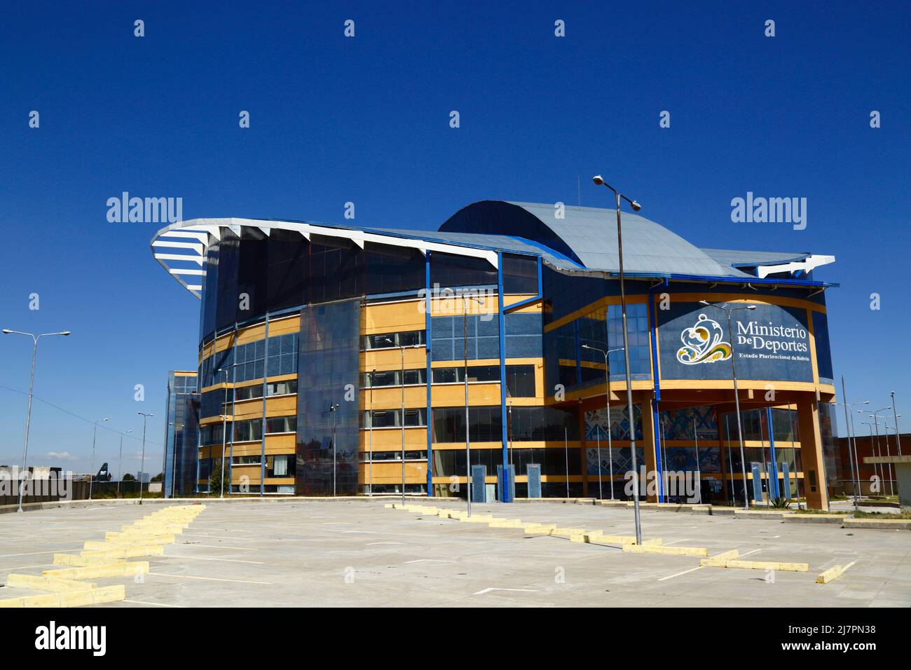 Sports Ministry 'Heroes de Octubre' sports complex on Av Juan Pablo II, El Alto, Bolivia Stock Photo