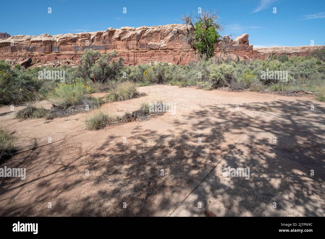 Remains of the Friendship Cruise dance floor at Anderson Bottom, Canyonlands National Park, Utah. Stock Photo