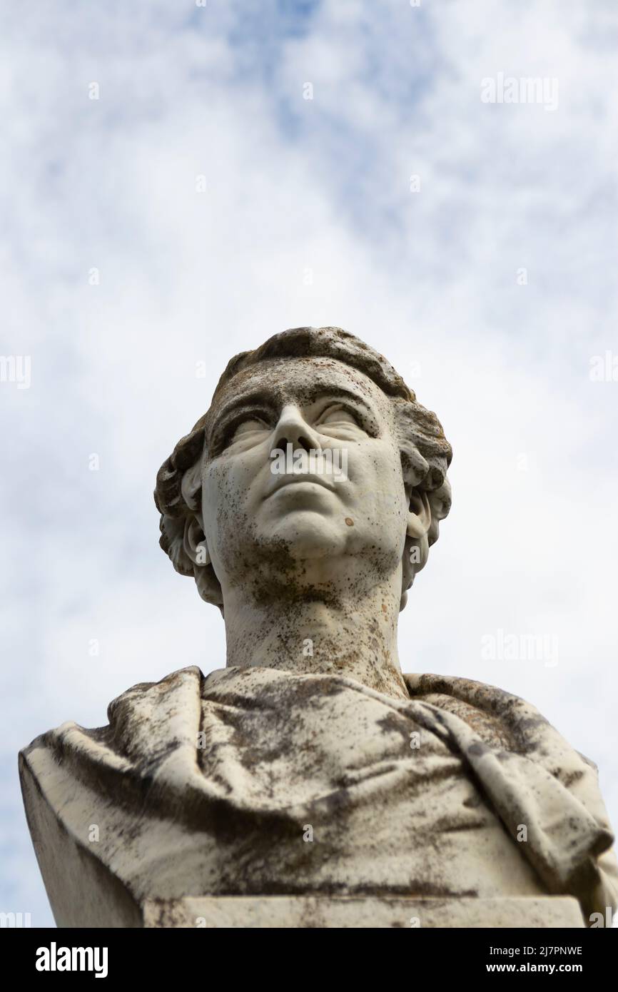 Bust of Sir John Cray, M.D.M.P. at Glasnevin Cemetery in Dublin, Ireland. Stock Photo
