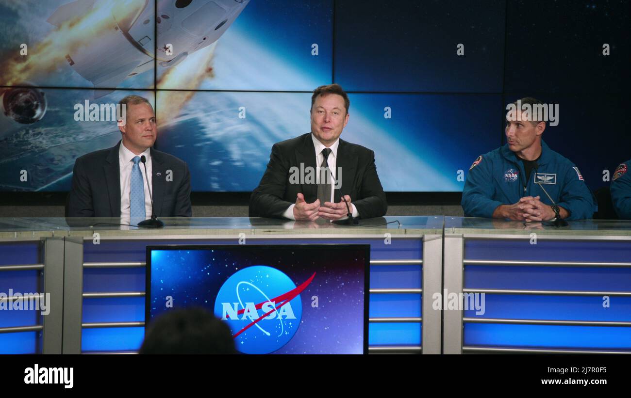 Jim Bridenstine, Elon Musk, and Michael S. Hopkins, 'Return to Space' (2022). Photo credit: Netflix Stock Photo