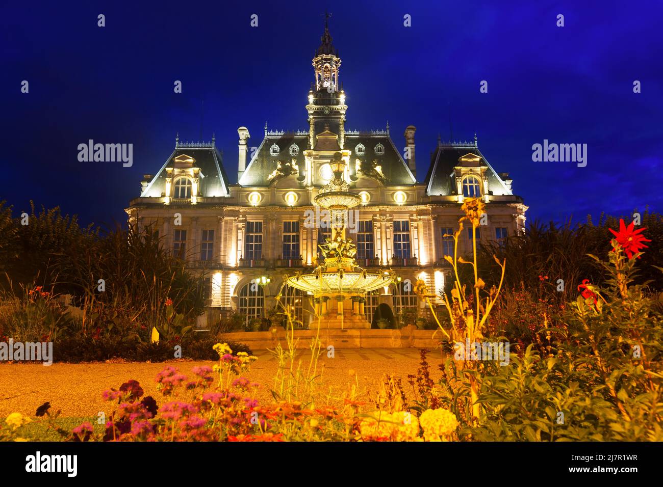 Limoges City Hall in twilight Stock Photo